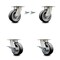 Service Caster 5 Inch Kingpinless Rubber on Aluminum Wheel Caster Swivel Locks 2 Brakes, 2PK SCC-KP30S520-RAR-BSL-2-SLB-2 - alternate 1